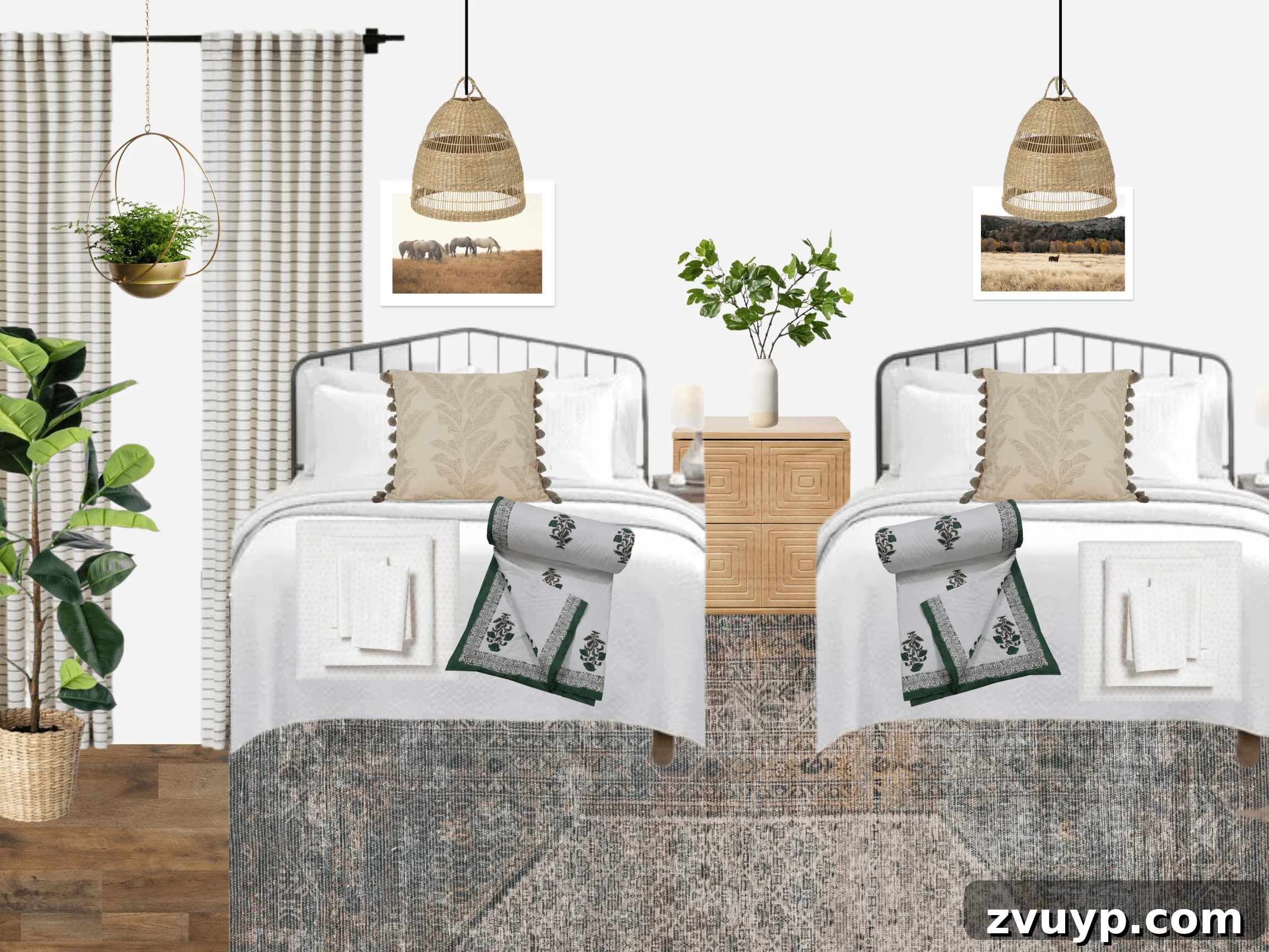 Mood Board Monday: Three Ways to Elevate Shared Teen Girl Spaces 6 Mood board for Teenage Girl Bedroom Idea 2: Blushing Boho, featuring soft pinks, natural textures, and plants
