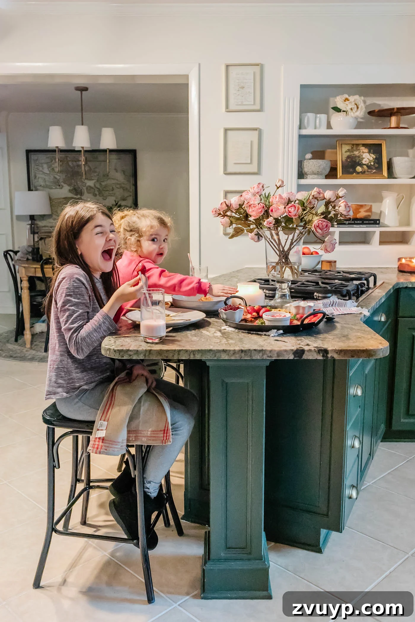 A Lover's Morning Board 17 Valentine's Day breakfast for kids smiling