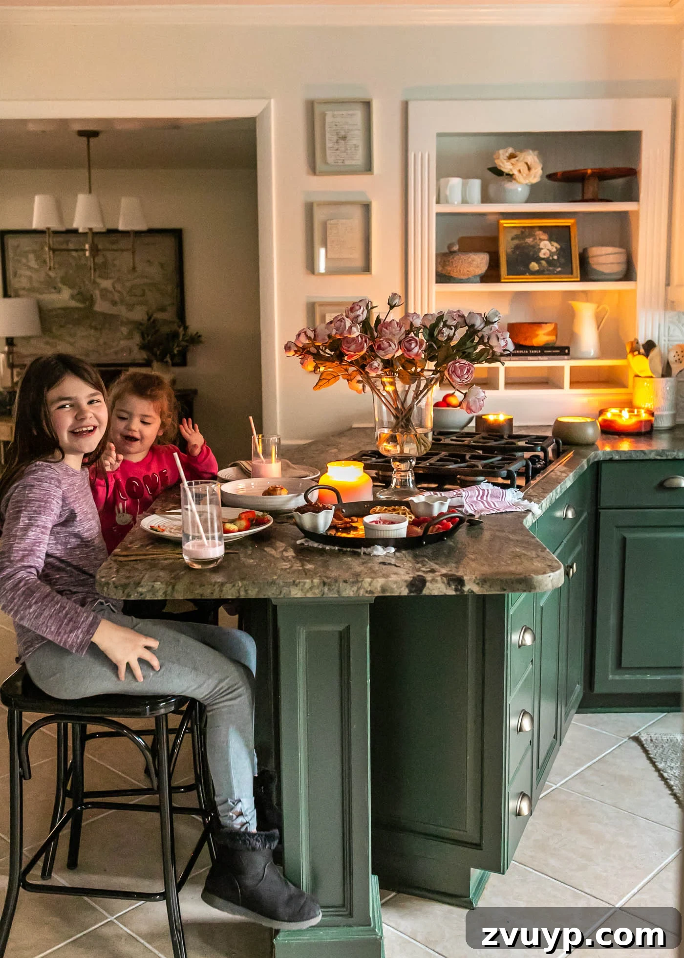 A Lover's Morning Board 4 candlelight Valentine's Day breakfast for dinner idea for kids