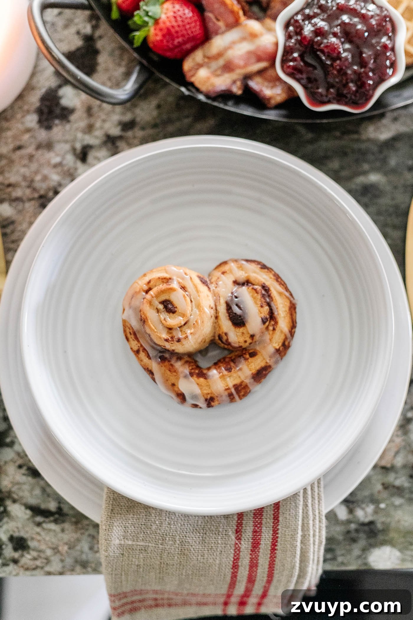 A Lover's Morning Board 8 Valentine's Day breakfast heart shaped cinnamon rolls