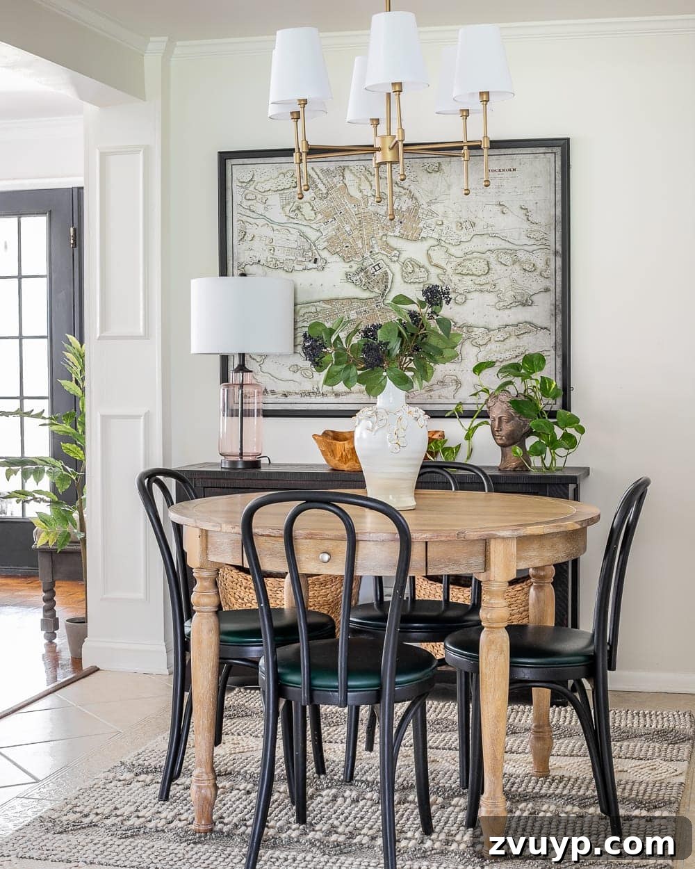 Unearthing Vintage Art Online and Printing Digital Masterpieces 5 vintage map of Stockholm framed in a breakfast nook