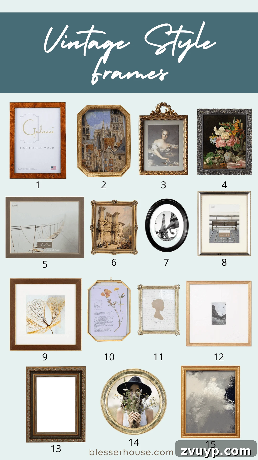 Unearthing Vintage Art Online and Printing Digital Masterpieces 9 vintage style picture frames