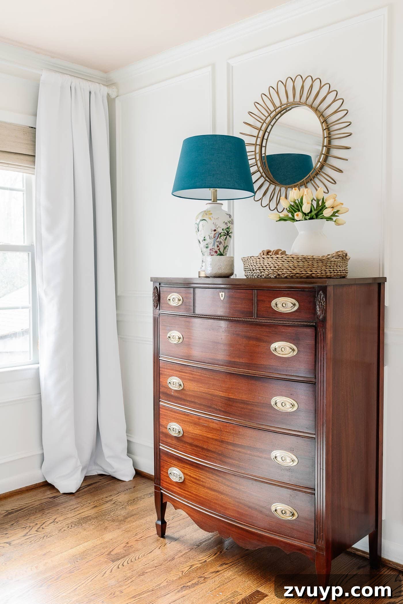 Make Old Wood Furniture Look Brand New 12 Clean wood furniture in a little girl's bedroom, showcasing the dresser and decor