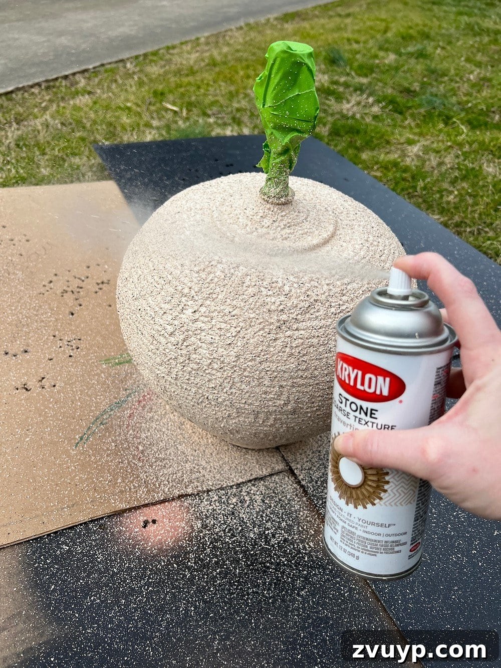 DIY Rustic Table Lamp Makeover: Create Inexpensive Designer Dupes 6 making a rustic table lamp designer dupe from a thrifted lamp using stone textured spray paint