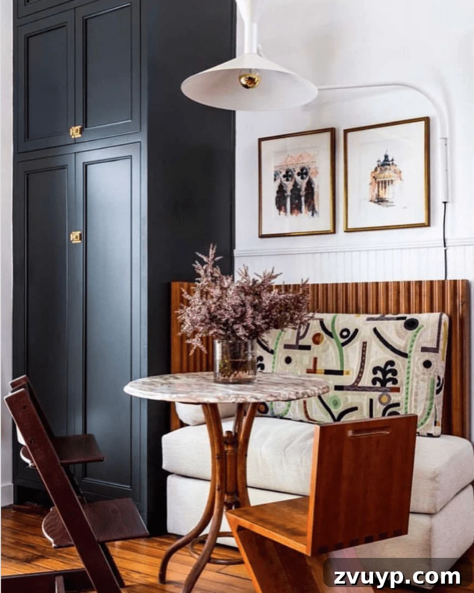 Phase One Kitchen Refresh: Charming Breakfast Nook Inspiration 19 Go for Small but Mighty with Breakfast Nook Furnishings and Lighting