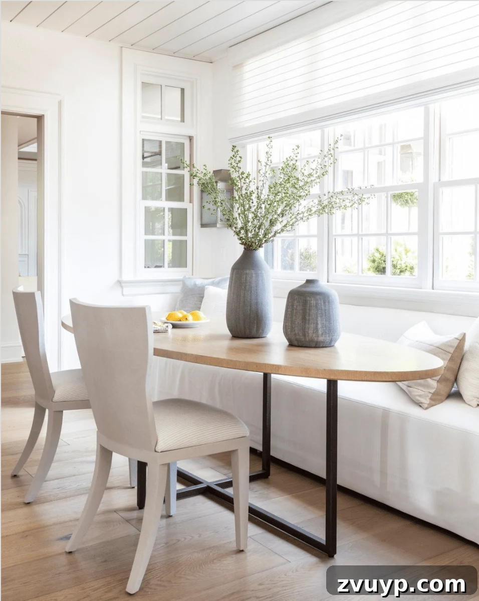 Phase One Kitchen Refresh: Charming Breakfast Nook Inspiration 24 Slipcovered Bench in a Dining Space