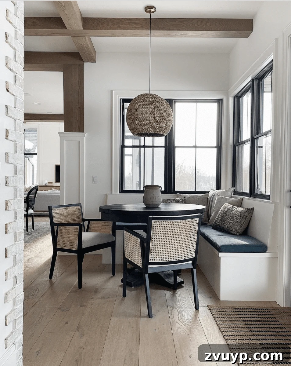 Phase One Kitchen Refresh: Charming Breakfast Nook Inspiration 29 Use a Round Table to Help Traffic Flow in a Small Dining Room