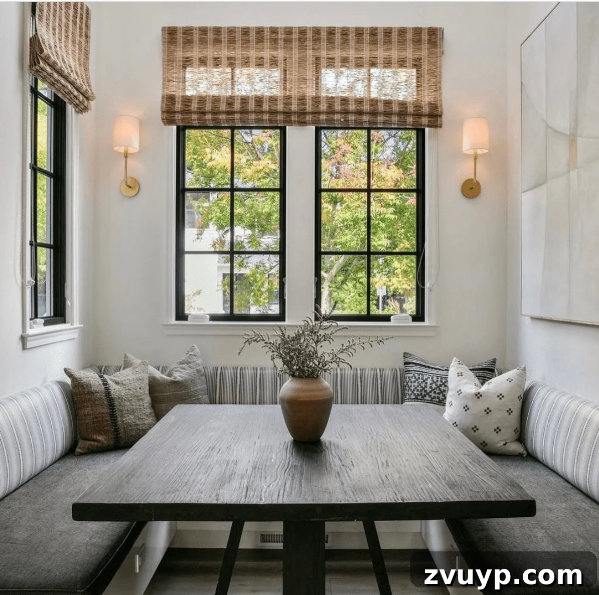 Phase One Kitchen Refresh: Charming Breakfast Nook Inspiration 33 U Shaped Banquette and Dining Table
