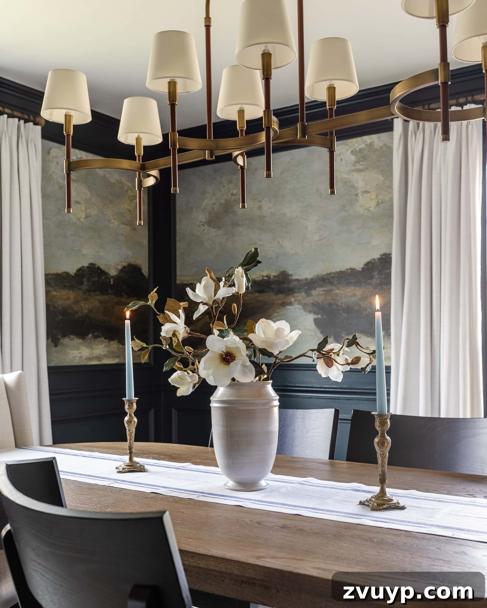 Flawless Fakes: The Secret to Finding Real-Looking Artificial Flowers 10 vase of faux magnolias on a dining table, showcasing realistic artificial flowers