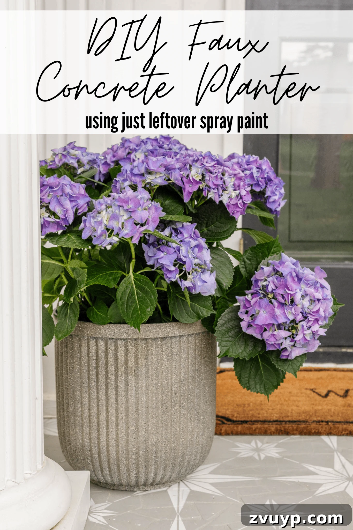 DIY Faux Concrete Planters: The Spray Paint Secret 2 finished diy concrete planter