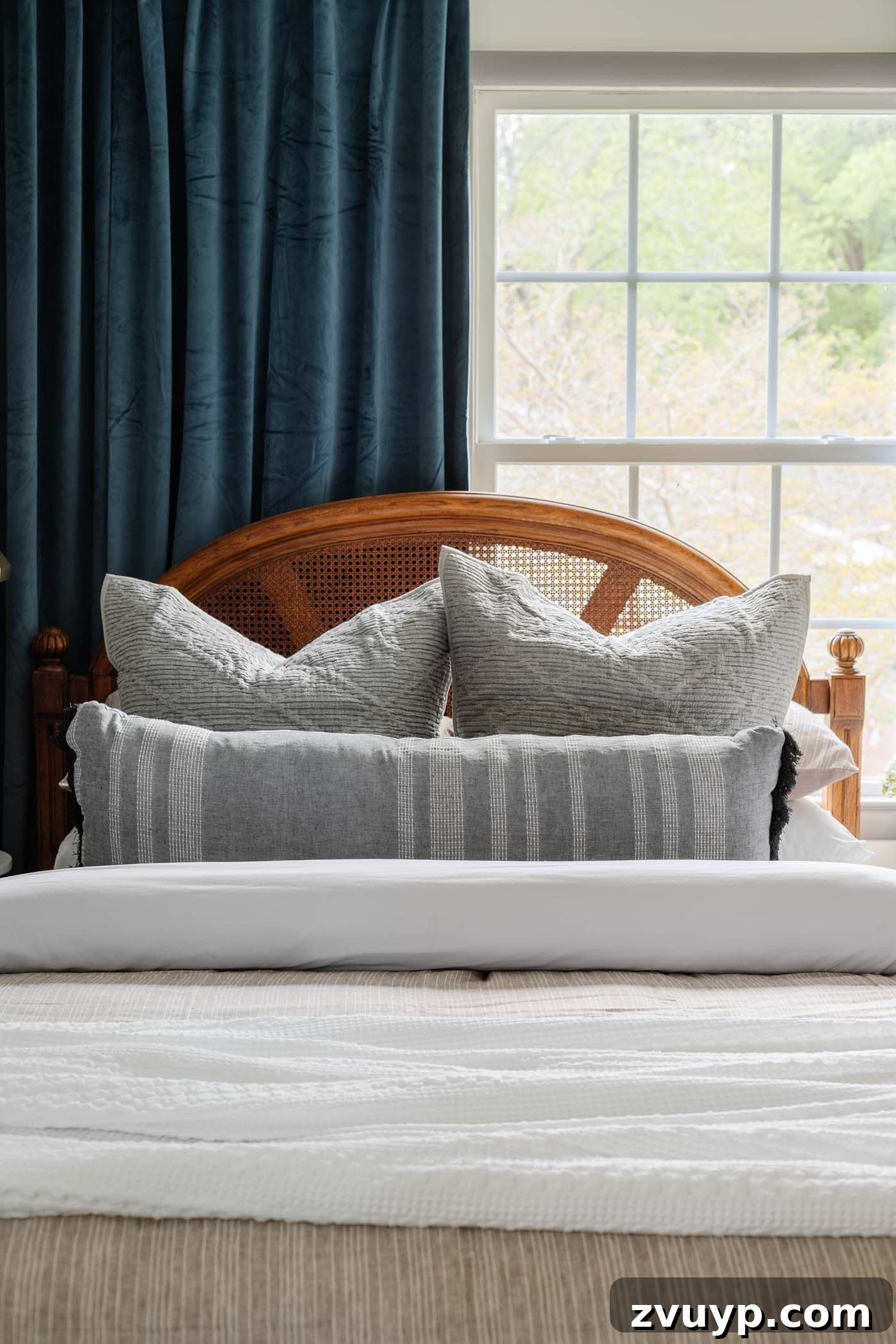 Transform Any Room in 60 Minutes: Guest Bedroom Edition 10 how to redecorate your room with layered pillows on a bed in front of a window
