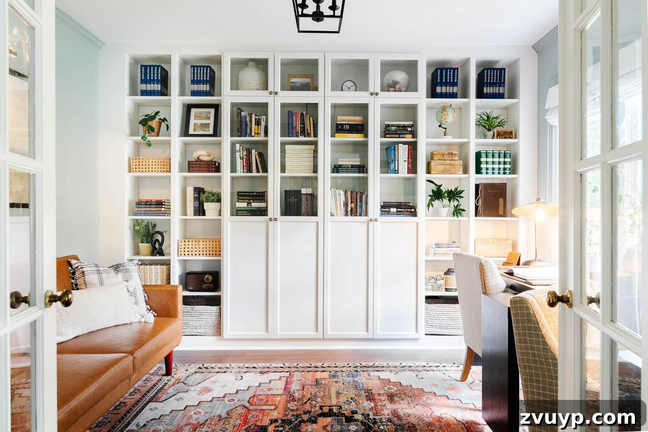 Elevate Your Home Office Setup Smart Tips Plus Full Reveal 2 home office setup with IKEA Billy bookcase shelving