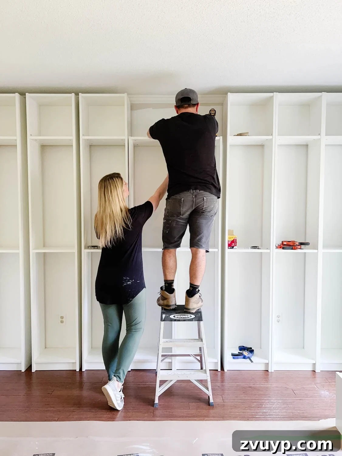 The IKEA Billy Hack: Custom Built-In Bookshelves Made Easy 3 assembling IKEA Billy bookcases