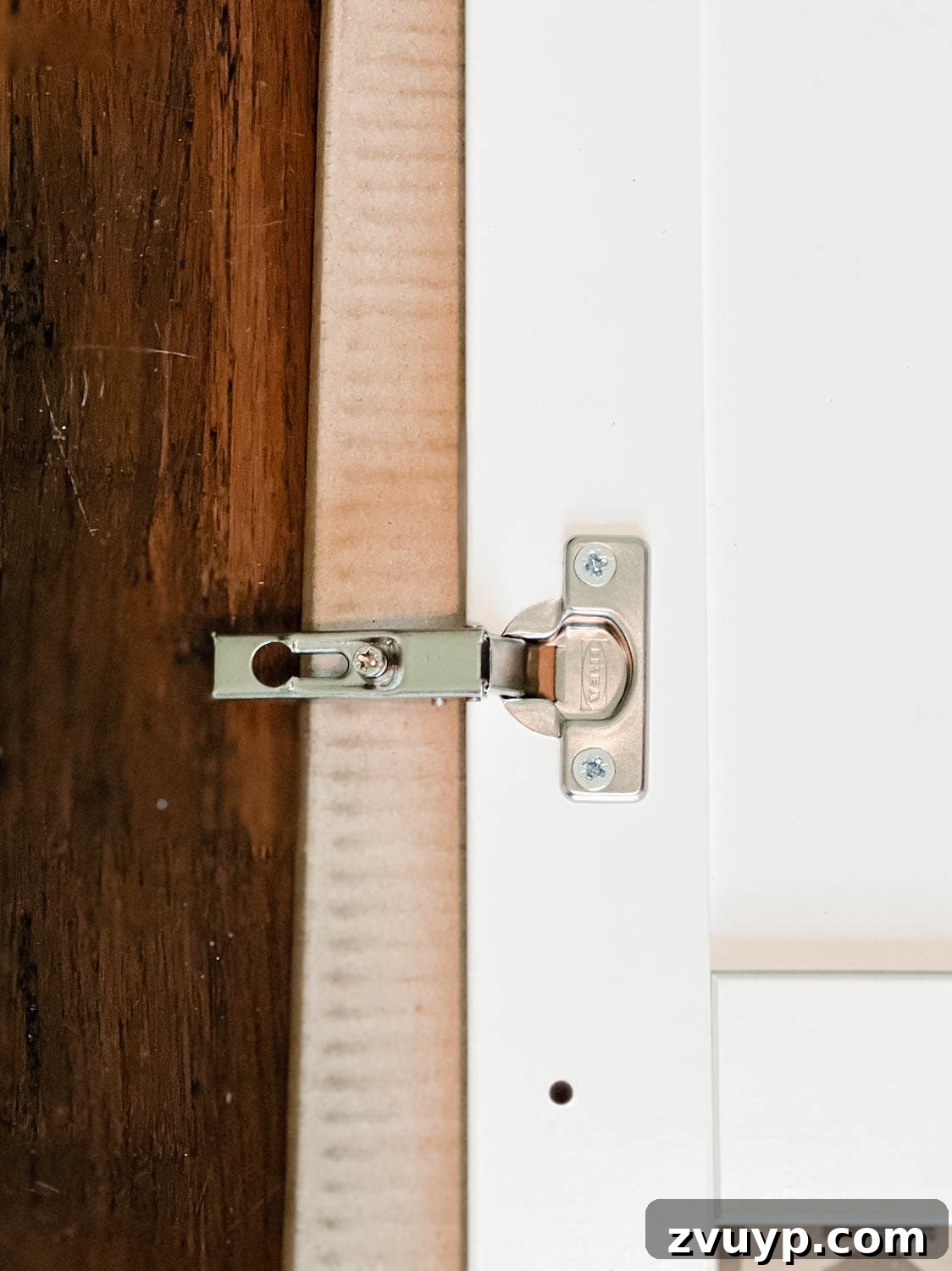 The IKEA Billy Hack: Custom Built-In Bookshelves Made Easy 34 hinges screws to Oxberg doors for hanging to shelves