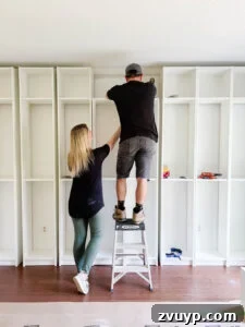 The IKEA Billy Hack: Custom Built-In Bookshelves Made Easy 39 assembling IKEA billy bookcases
