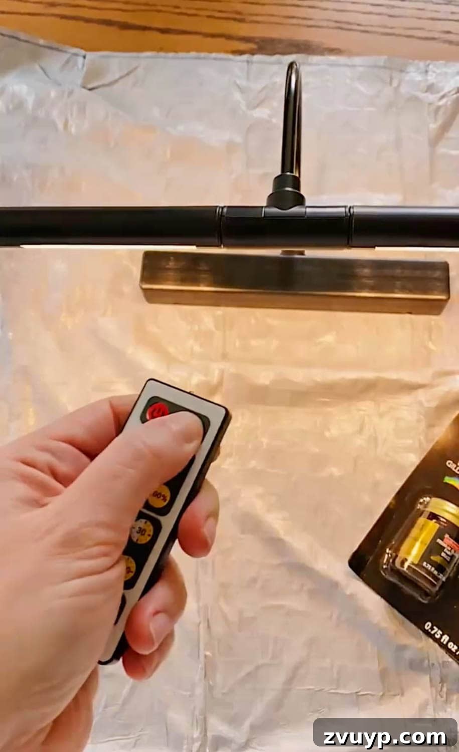 Illuminate Your Art Wirelessly: Picture Light Installation Guide 8 setting timer with a remote on a wireless picture light