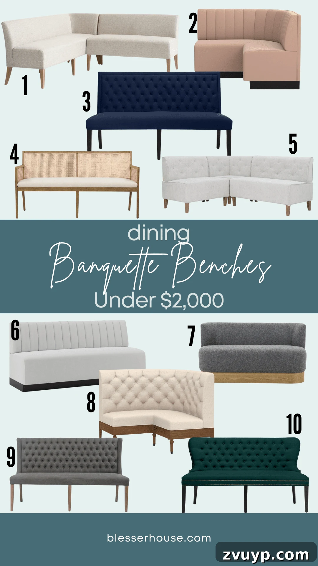 Elegant Banquette Seating That Won't Break the Bank 4 Curated selection of dining banquette benches priced under $2,000, offering elegant mid-range options