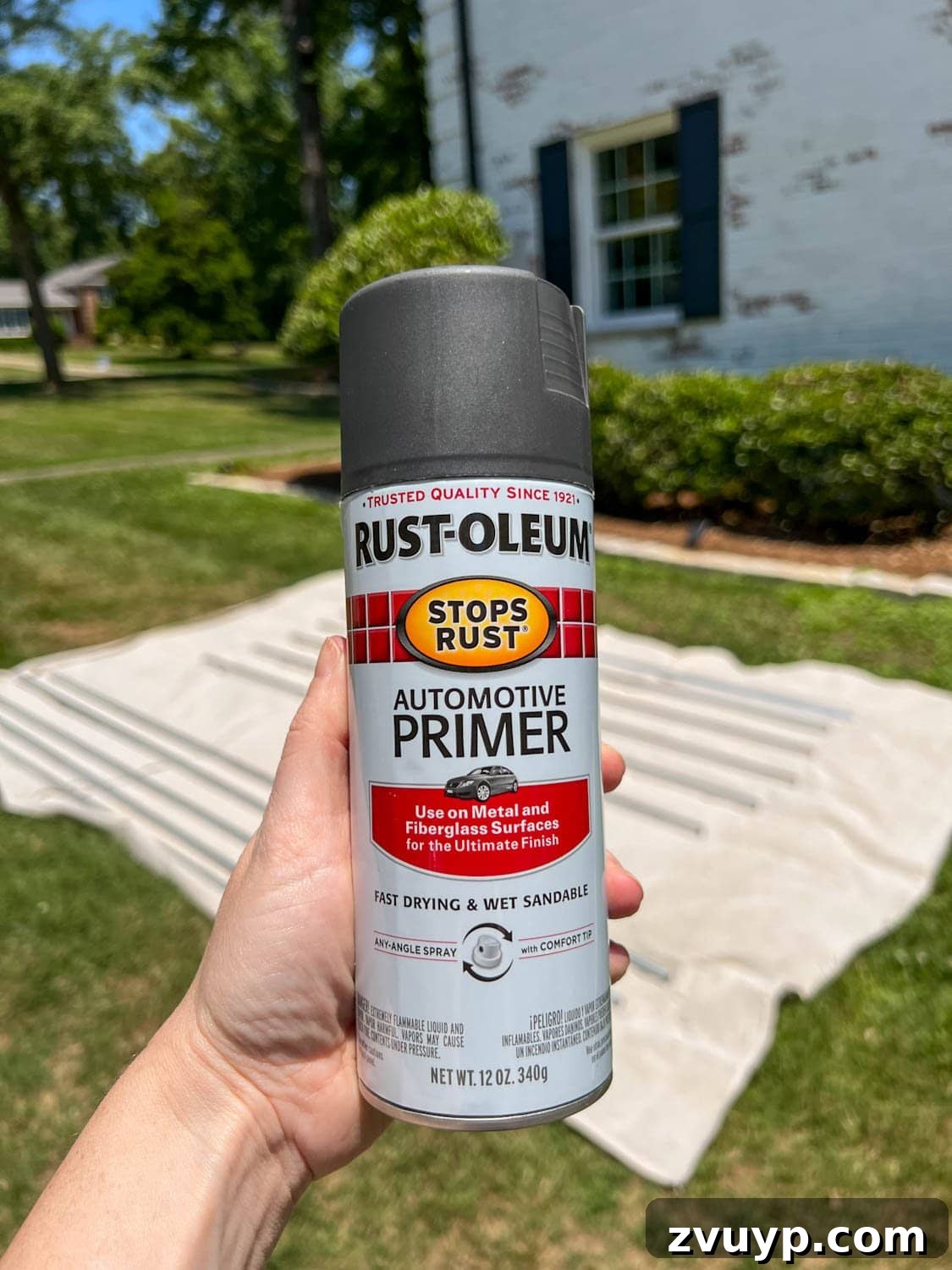No Poles, No Problem: Creative Ways to Hang Backyard String Lights 11 black automotive primer to paint on conduit poles