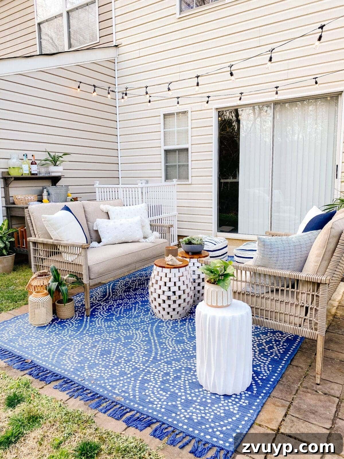 No Poles, No Problem: Creative Ways to Hang Backyard String Lights 56 patio lights hanging from siding
