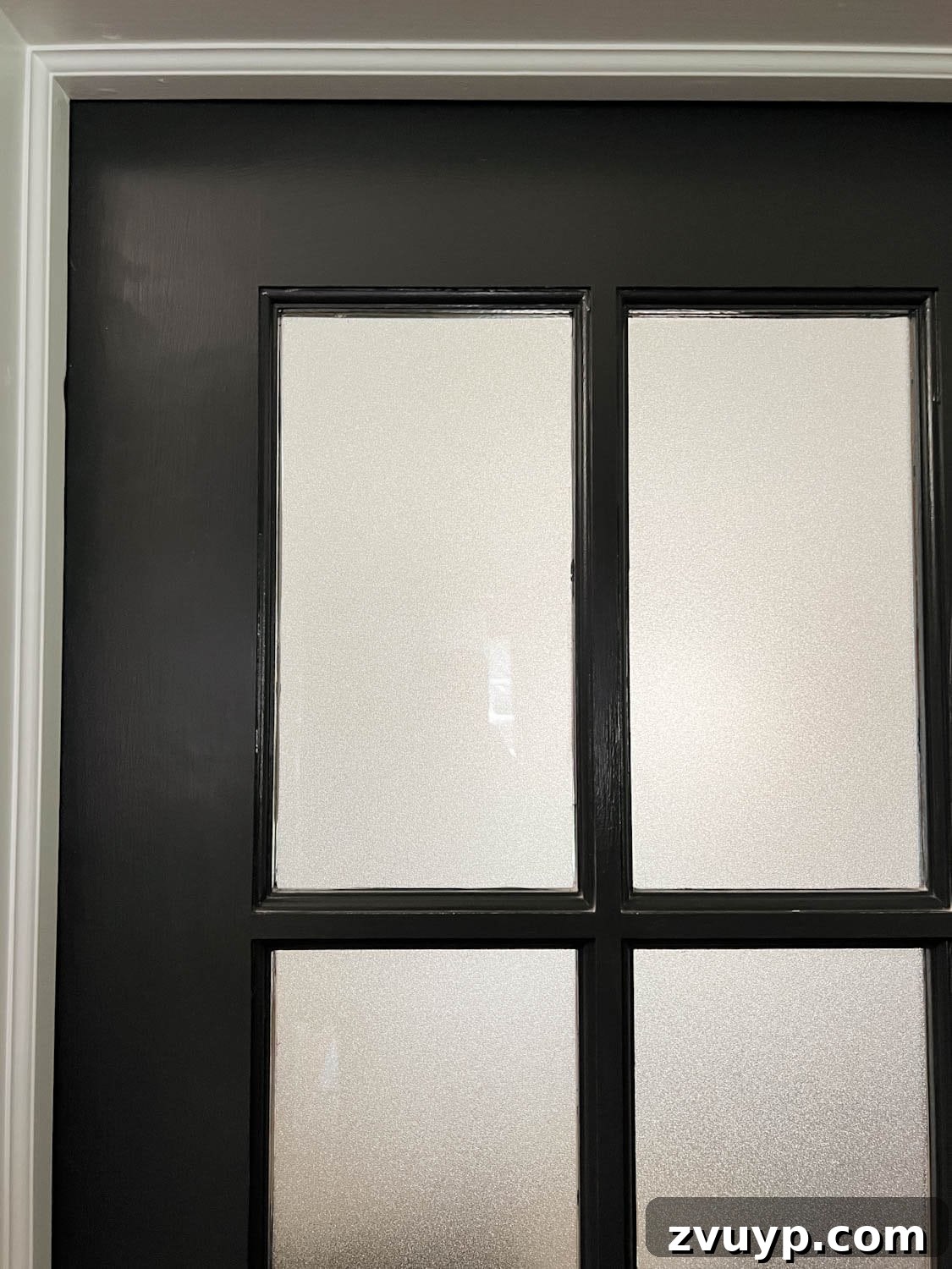 Stylish Glass on a Budget Window Film Ideas for Your Home 12 frosted glass film applied onto black French doors