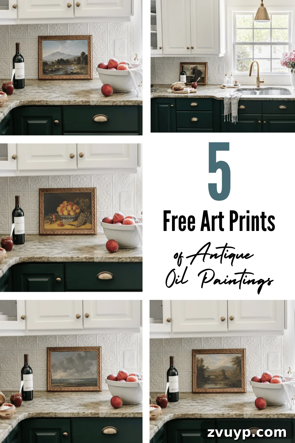 5 free kitchen art antique oil painting prints
