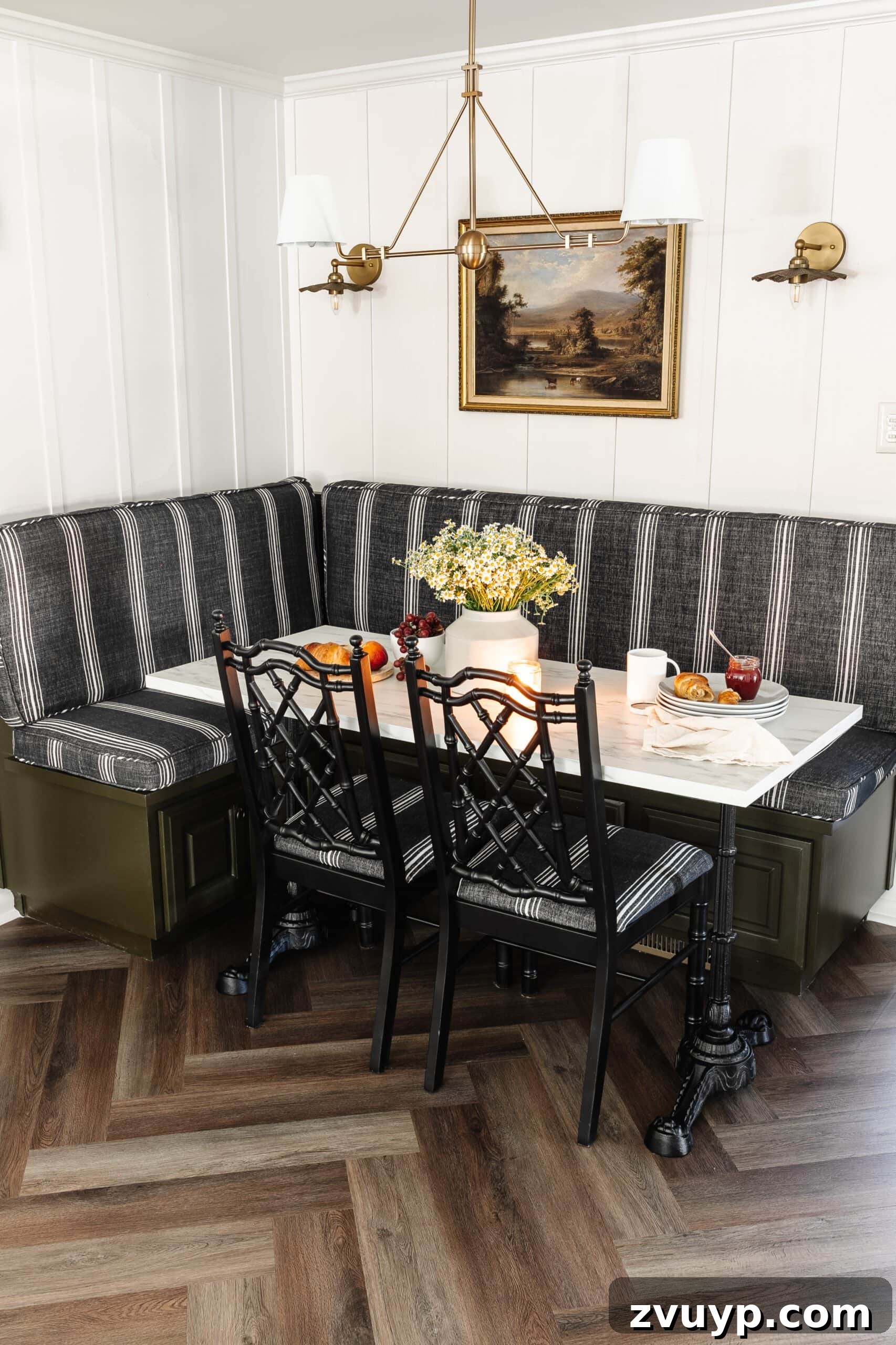 Corner Kitchen Refresh From Dated to Dazzling 9 herringbone LVP flooring from ProCore Floors