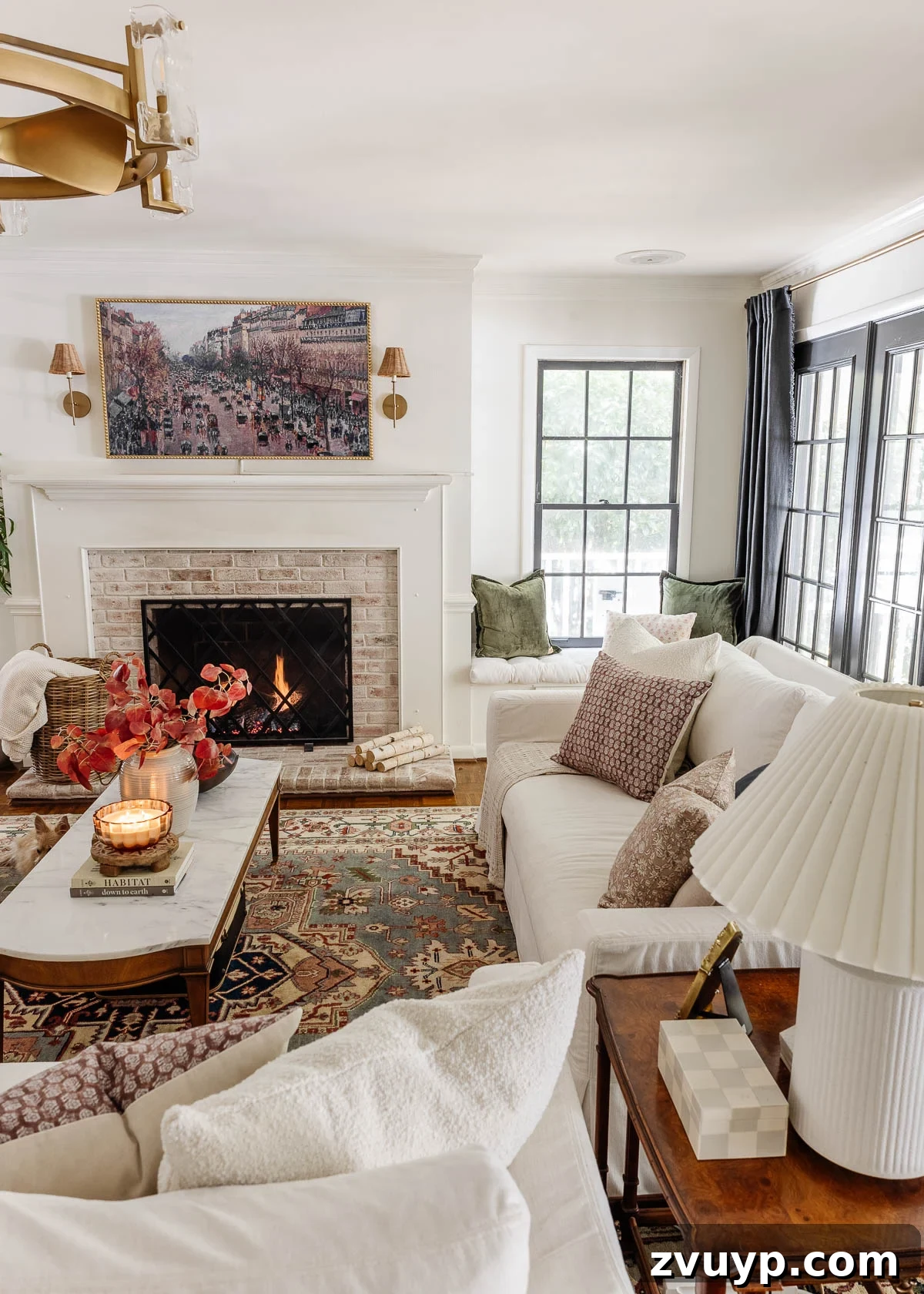 living room fall decor