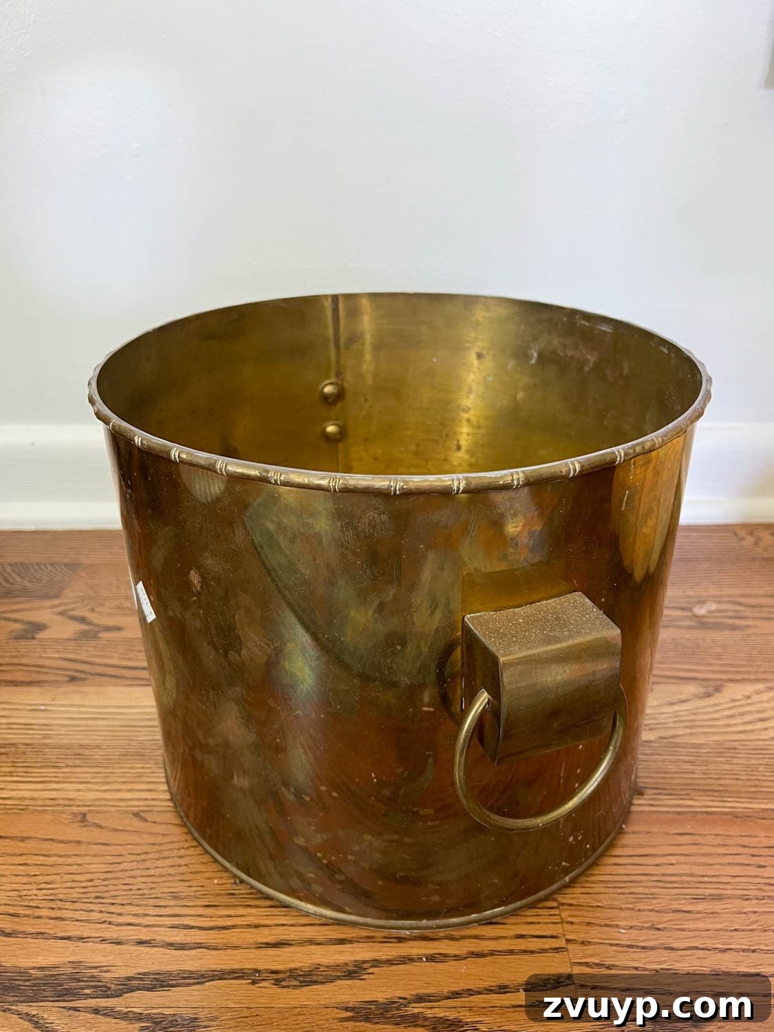 thrifted vintage brass planter