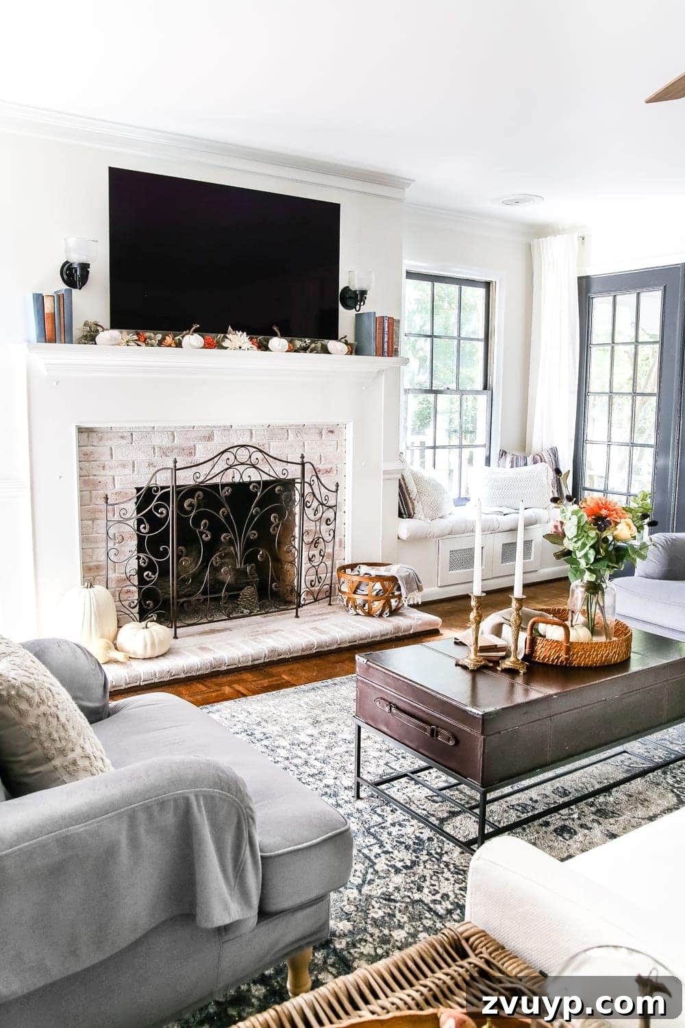 fall living room decorating mistakes with pumpkins