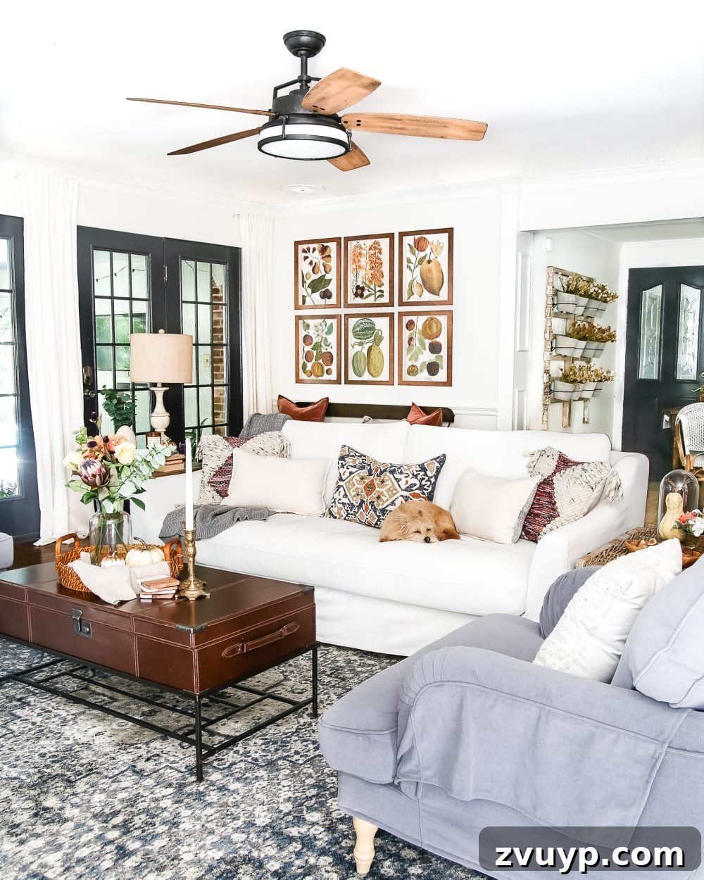 fall living room decorating mistakes with pumpkins