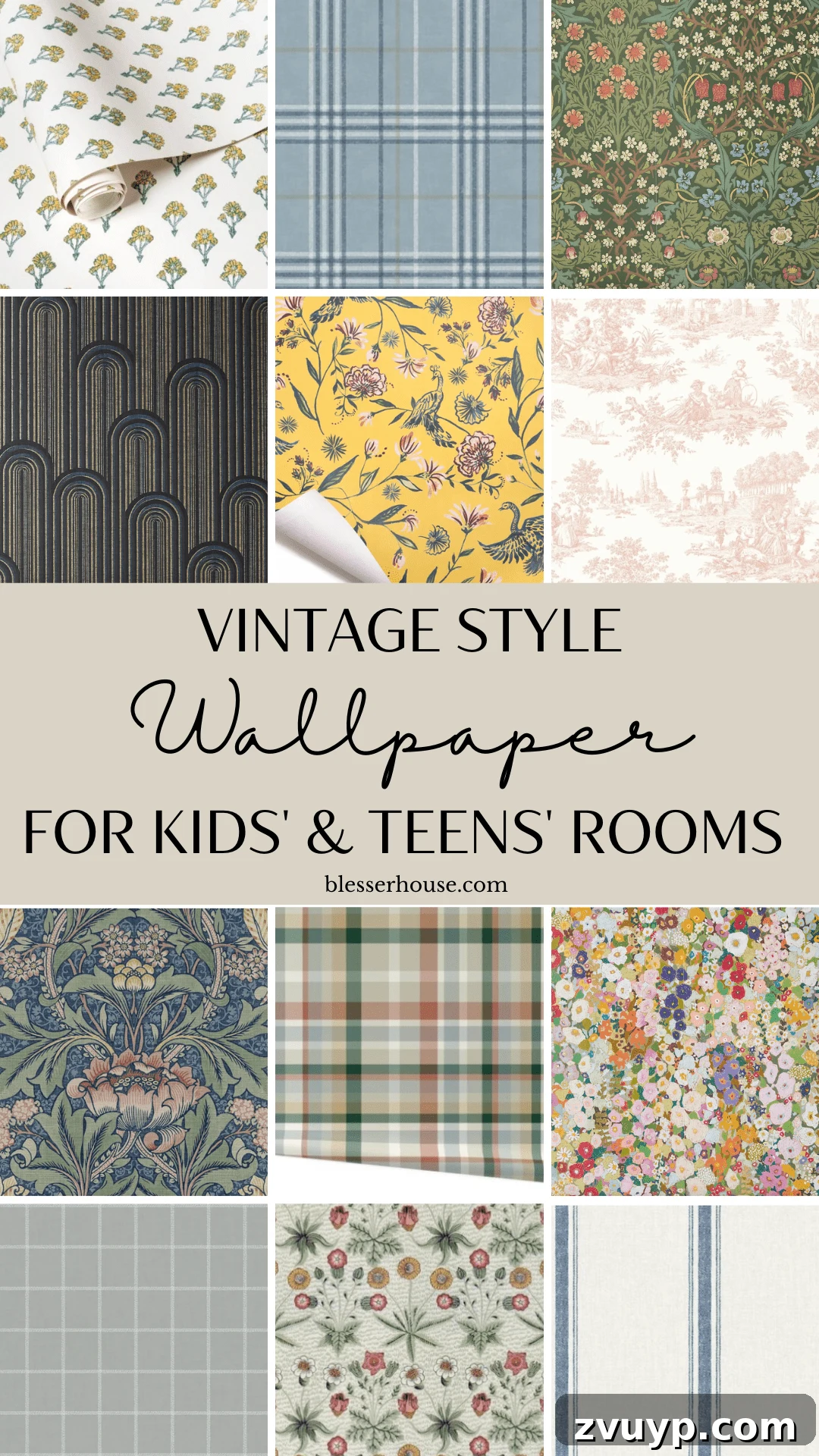 Timeless Wallpaper Designs for Teen Bedrooms and Kids Play Areas 4 Inspiring vintage style wallpaper ideal for a teenage bedroom or kids' playroom setting