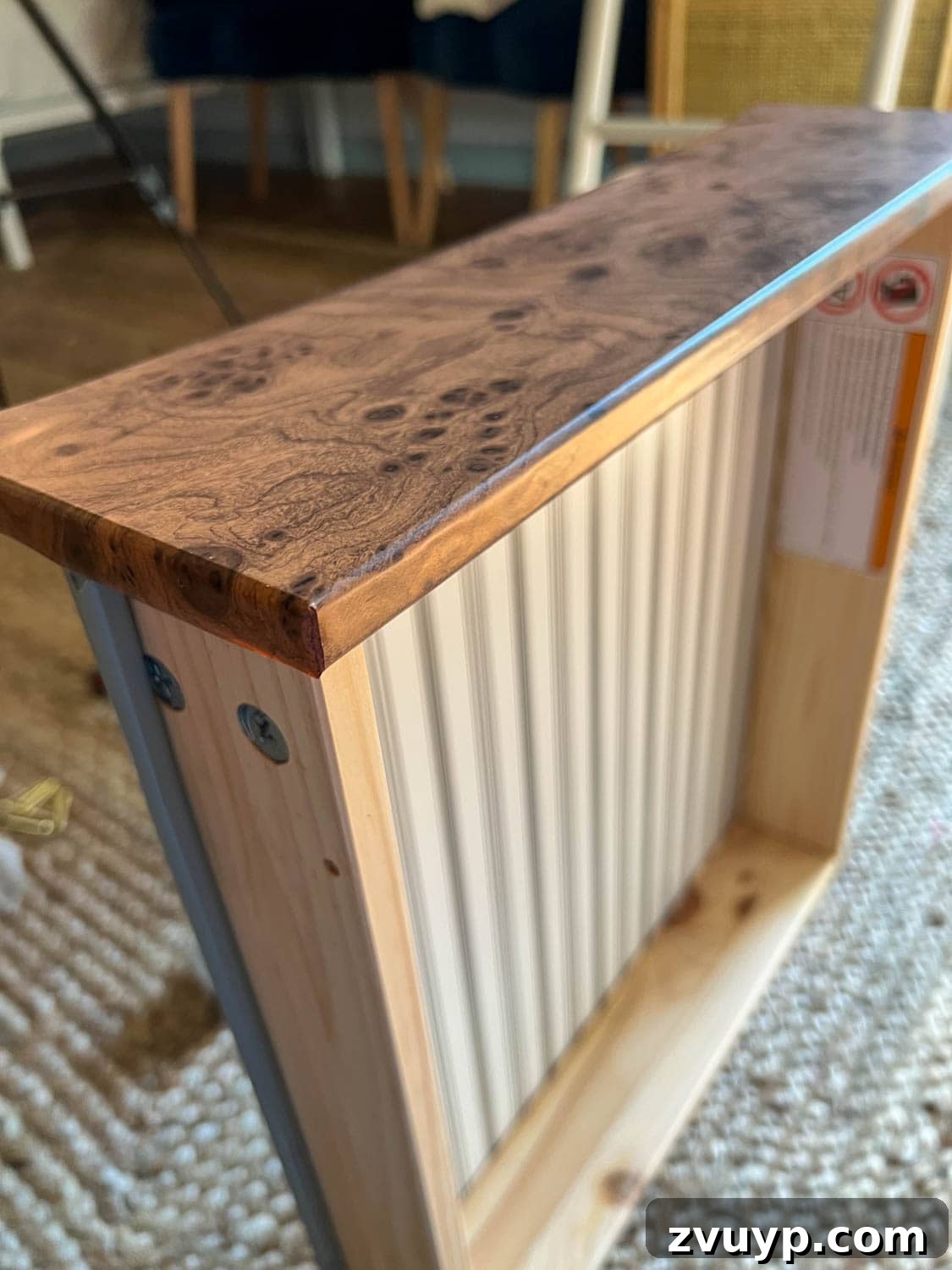 Instant Burl Wood Luxury IKEA Dresser Makeover 12 wrapped dresser drawer in contact paper