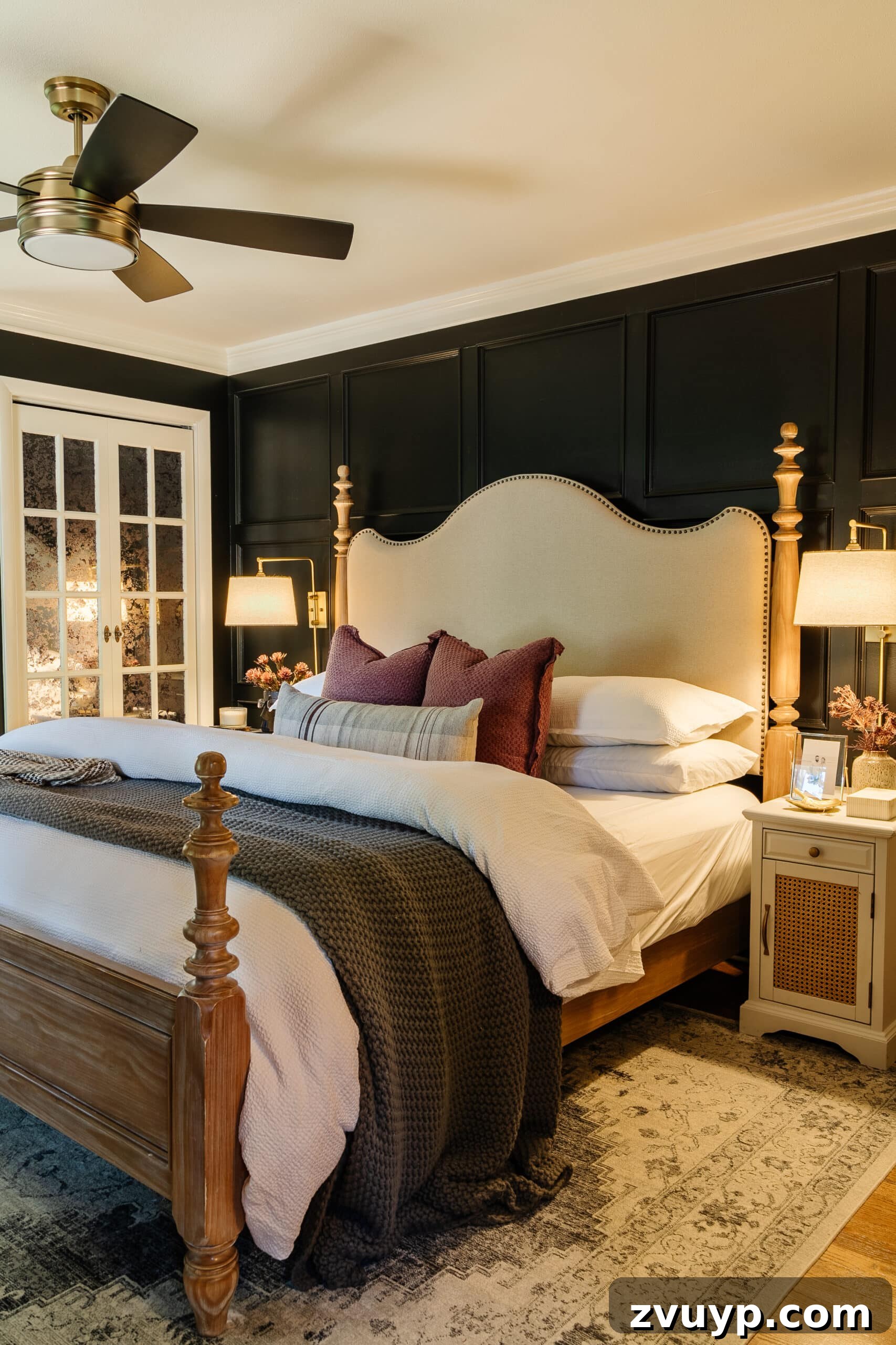 Sweet Dreams on a Budget: 10 Cozy Bedroom Tips for Ultimate Rest 14 A bedroom exuding coziness with plush bedding, inviting warm lamp light, and thoughtful decor, creating a serene and stylish retreat.