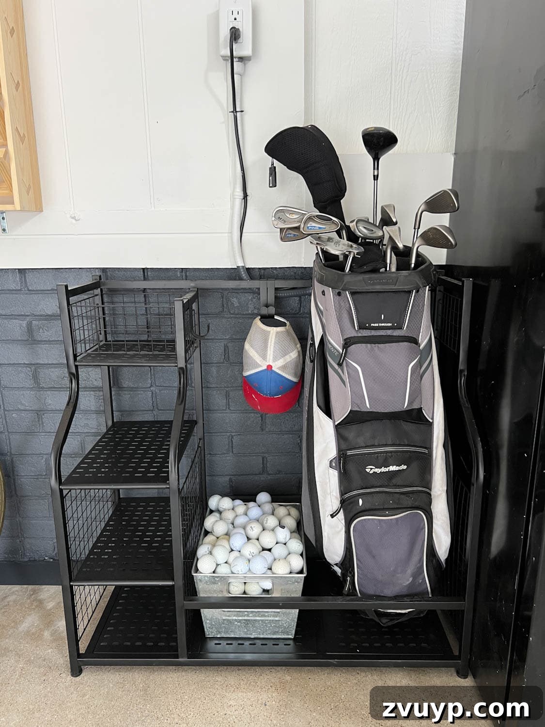 Reclaim Your Garage Space with Smart Storage 15 golf storage rack against a wall