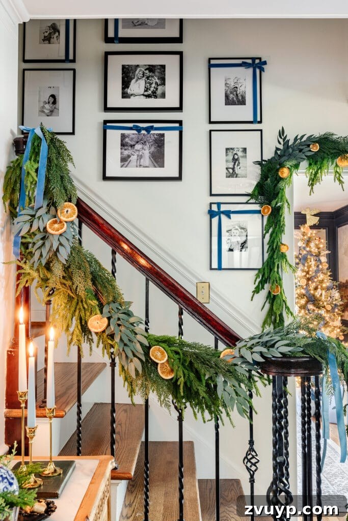 Deck Your Walls: 18 Festive Christmas Decor Ideas & Printable Holiday Art 6 Christmas wall decor idea showcasing existing picture frames adorned with festive ribbon bows for a quick holiday update