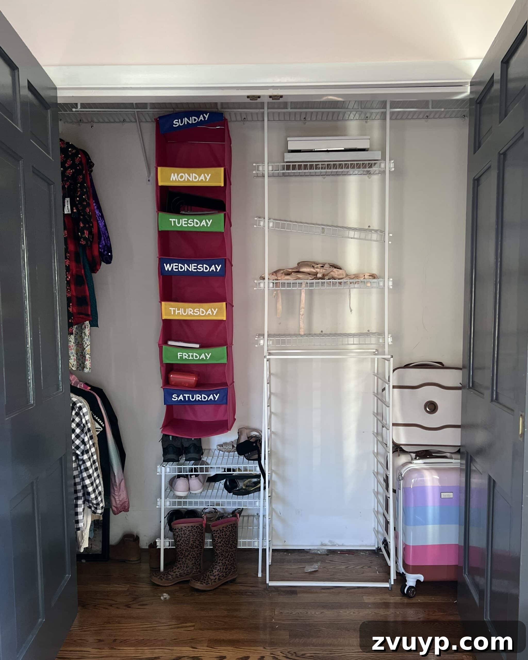 Girl's Guide to a Tidy Tiny Closet: 10 Smart Ideas 2 girls closet before