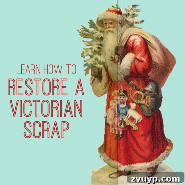 Grand Victorian Christmas Design Collection 4 Tutorial on Restoring Antique Paper and Vintage Images with Photoshop