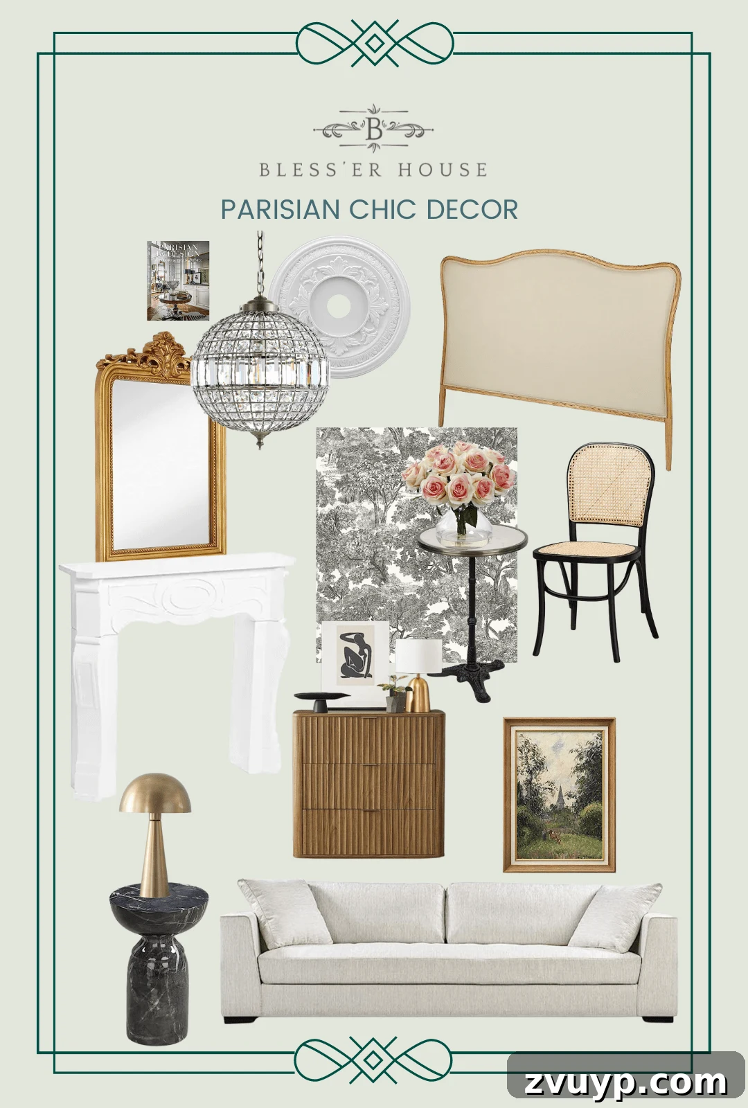 Parisian Chic on a Shoestring Budget 19 A curated collection of Parisian-inspired home decor items available on Amazon, showcasing budget-friendly options to achieve the chic French look.