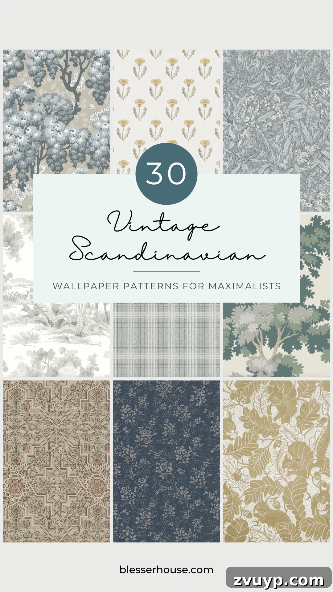 30 Eclectic Scandinavian Wallpapers for Maximalist Style 3 Scandinavian vintage wallpaper patterns for maximalist decor lovers