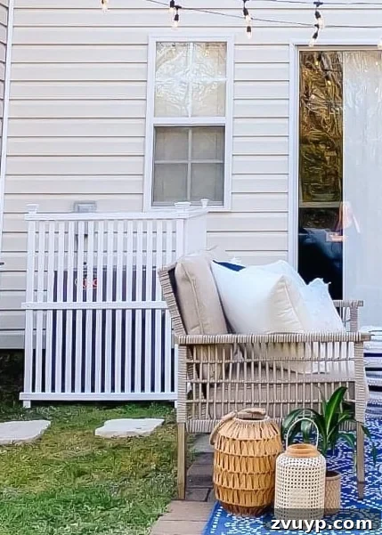 Effortless Backyard DIY: Create Your Dream Outdoor Space on a Budget 30 hidden HVAC unit with privacy fence panels, seamlessly integrated into the backyard landscape