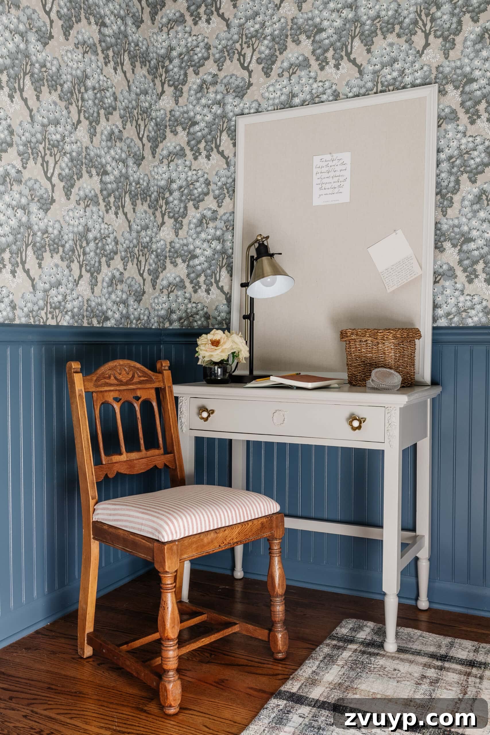 Skip the Stripper: Wood Furniture Makeover for Your Desk Chair 13 vintage cottage bedroom desk and vanity area with swedish wood chair