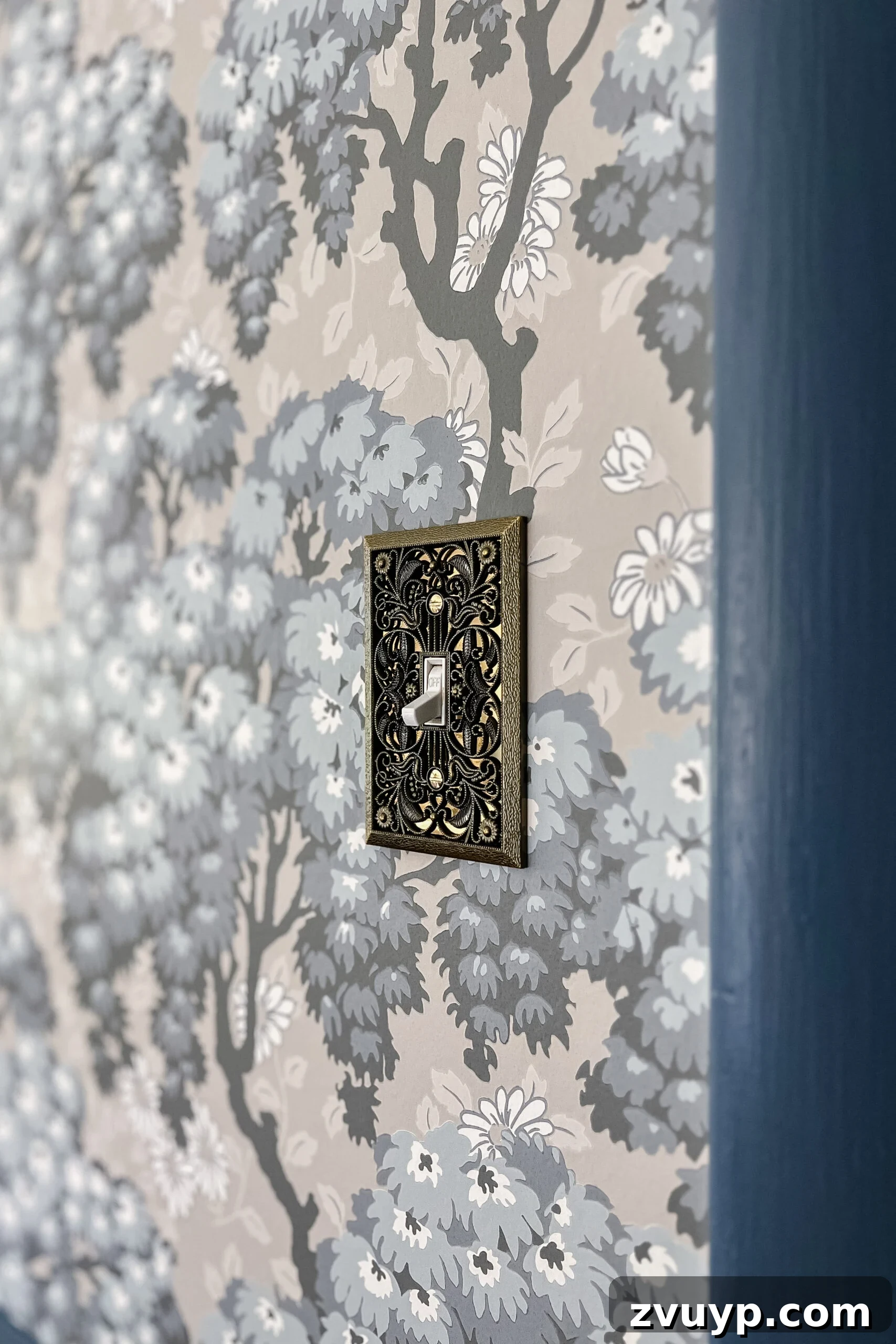 Vintage Switch Plates: Instantly Elevate Your Room's Style 4 vintage light switch cover on floral swedish wallpaper