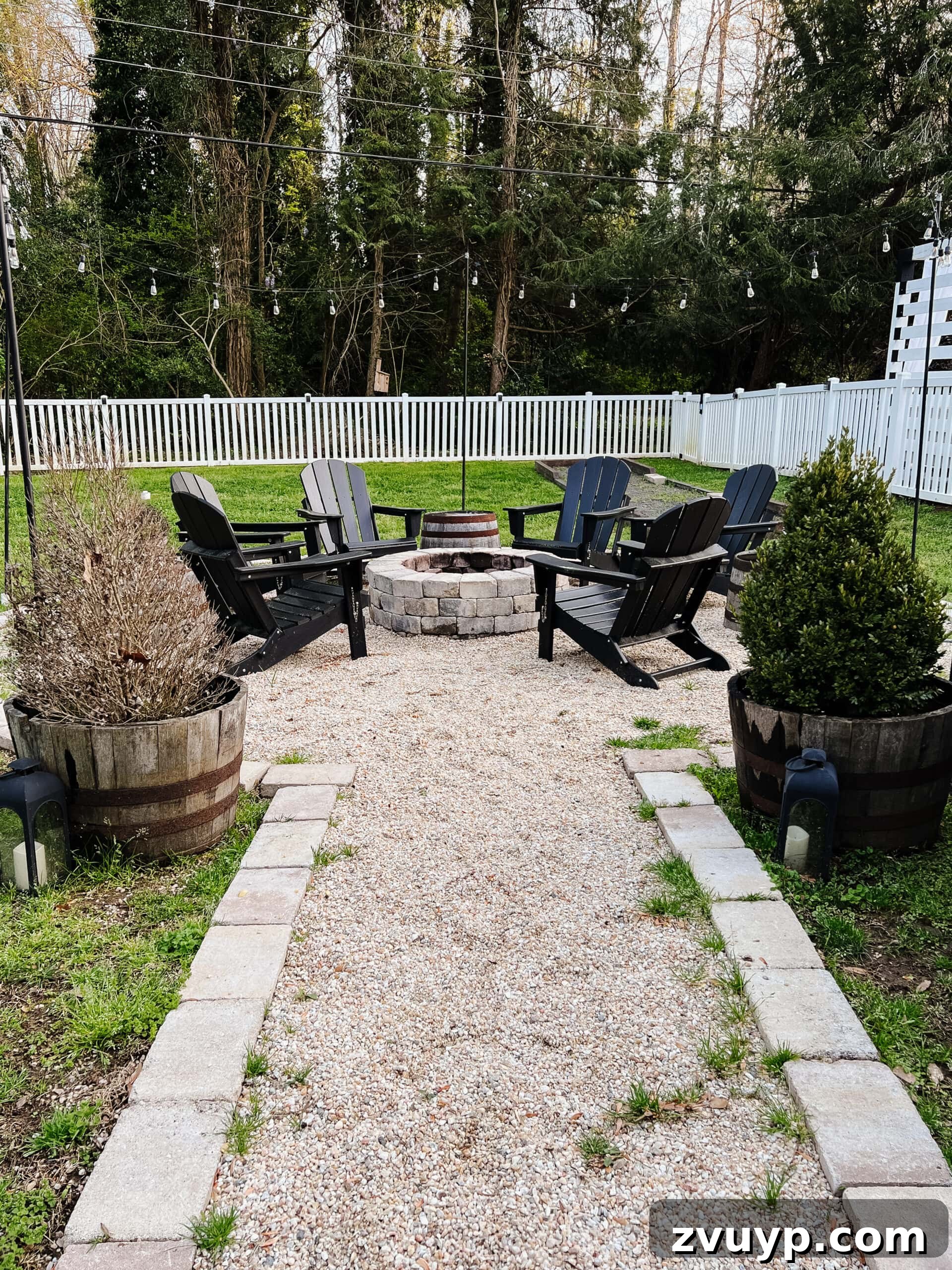 Effortless Spring Patio Refresh 4 fire pit before spring cleaning with weeds and dead plants