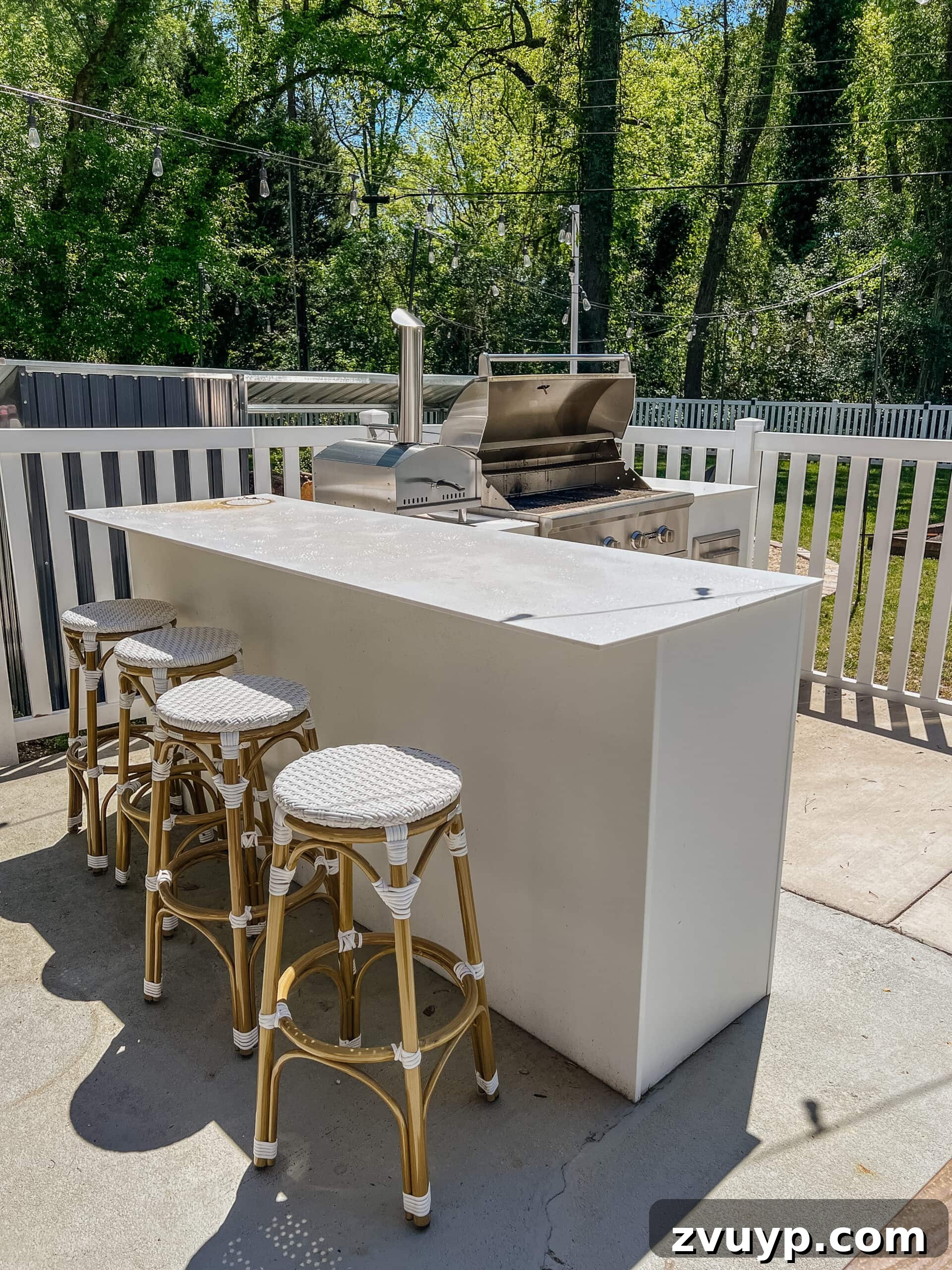 Effortless Spring Patio Refresh 9 dirty outdoor kitchen with grill before spring cleaning