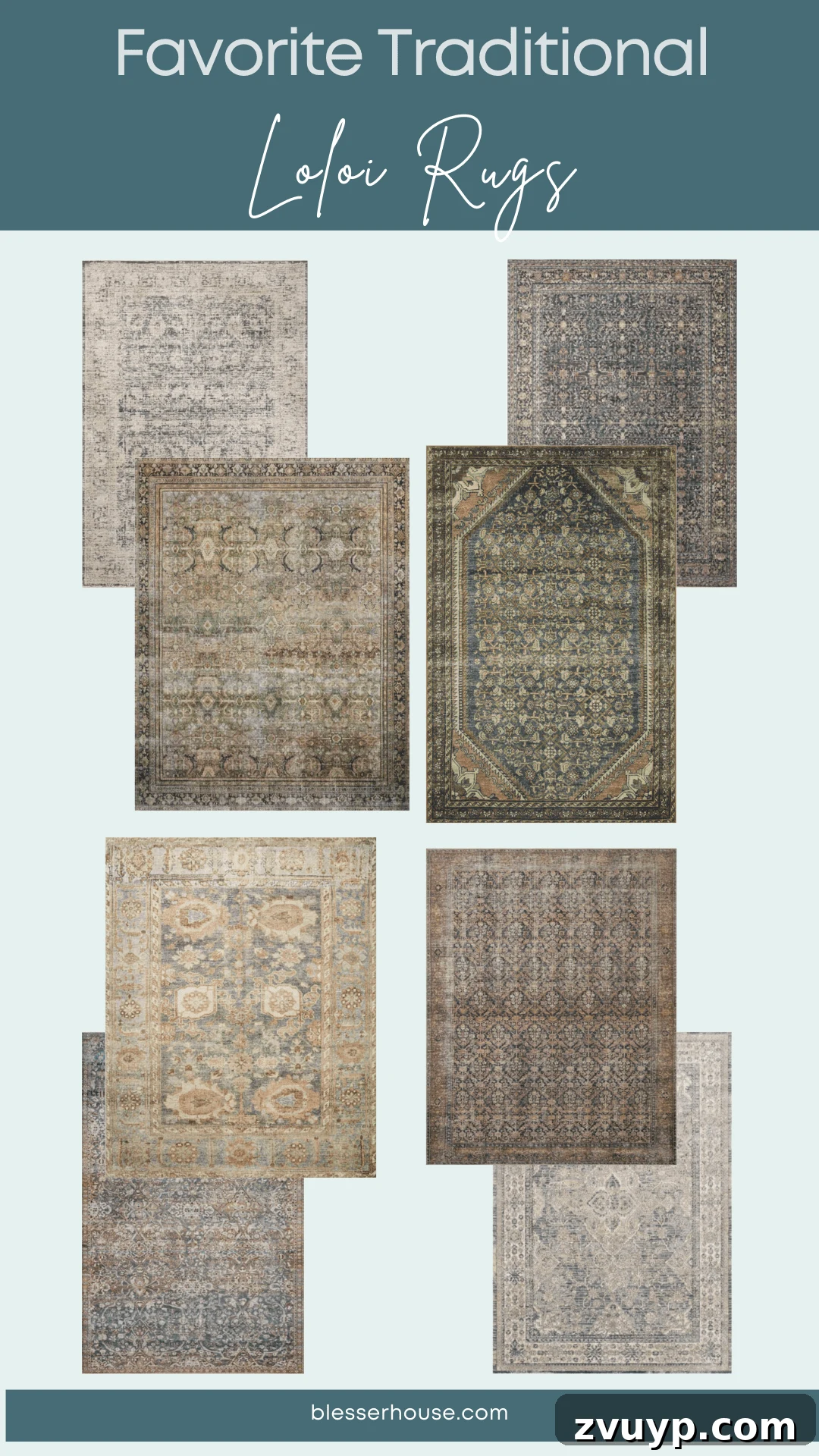 Timeless Traditional Rugs from Loloi 13 A curated selection of traditional rugs from Loloi, showcasing various patterns, colors, and designs suitable for diverse home decor styles.