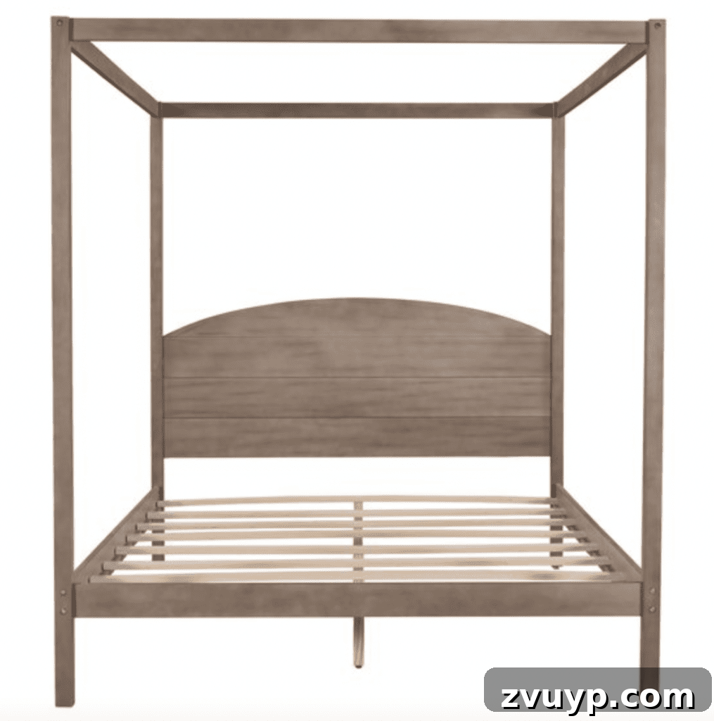 Tarz Sahibi ve Hesaplı 18 Modern Vintaj Yatak Önerisi 14 brown wash wood canopy bed
