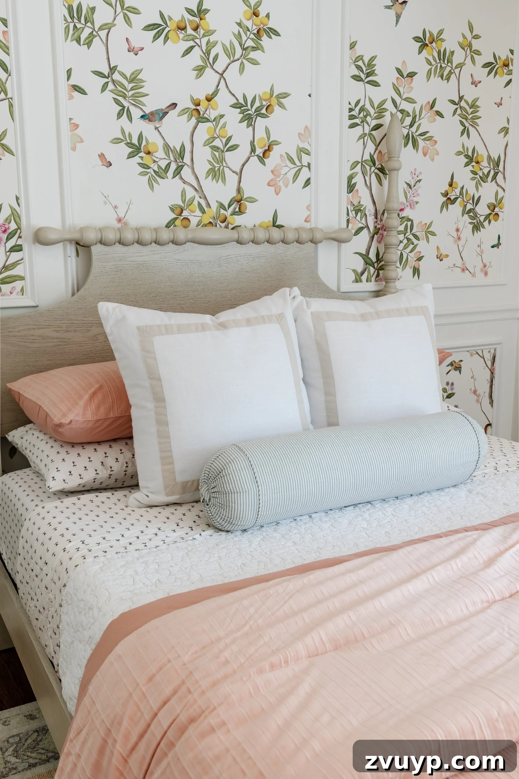 Tarz Sahibi ve Hesaplı 18 Modern Vintaj Yatak Önerisi 4 spindle vintage style wood bed pink bedding and cottagecore decor