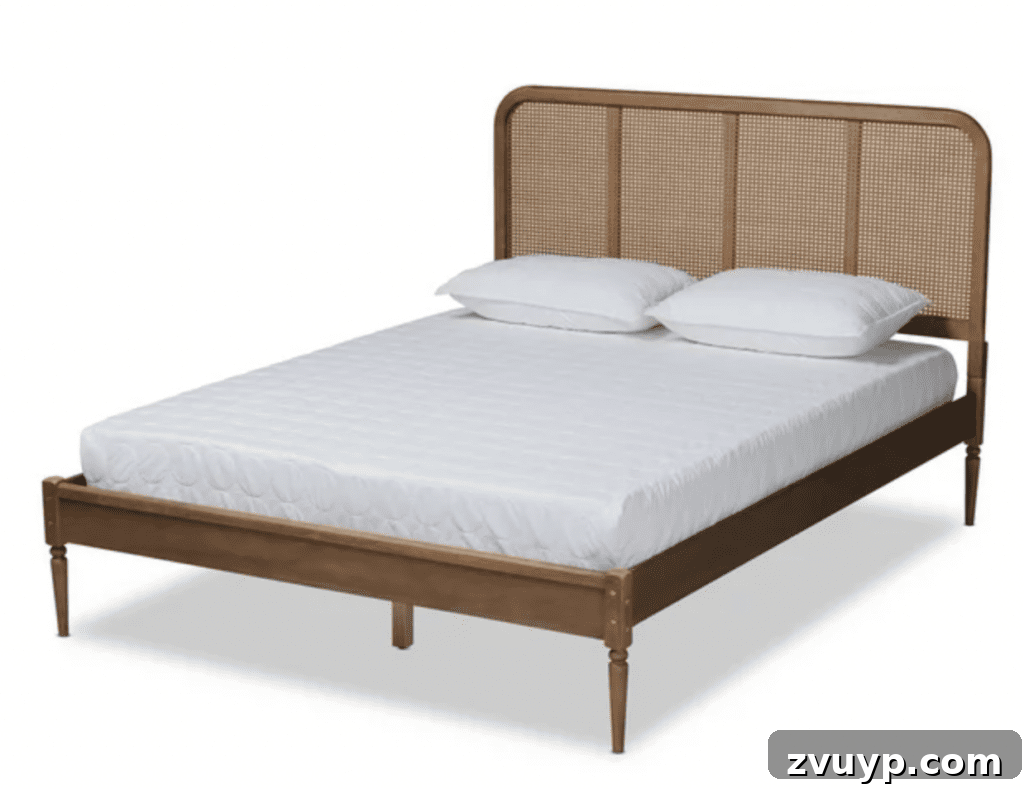 Tarz Sahibi ve Hesaplı 18 Modern Vintaj Yatak Önerisi 7 midcentury wood rattan platform bed