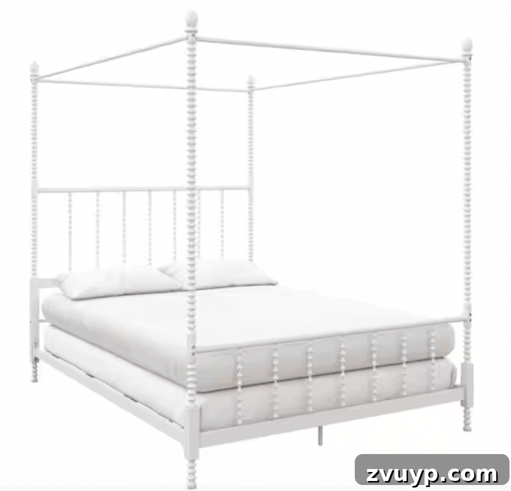 Tarz Sahibi ve Hesaplı 18 Modern Vintaj Yatak Önerisi 10 metal spindle canopy bed