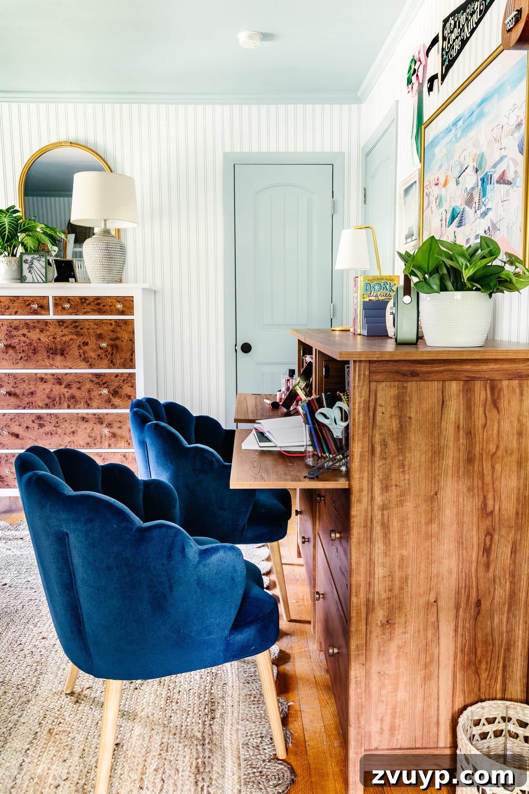 24 Clever Organization and Design Tips for Kids Spaces 14 dresser turned into a desk / vanity in a shared girls room